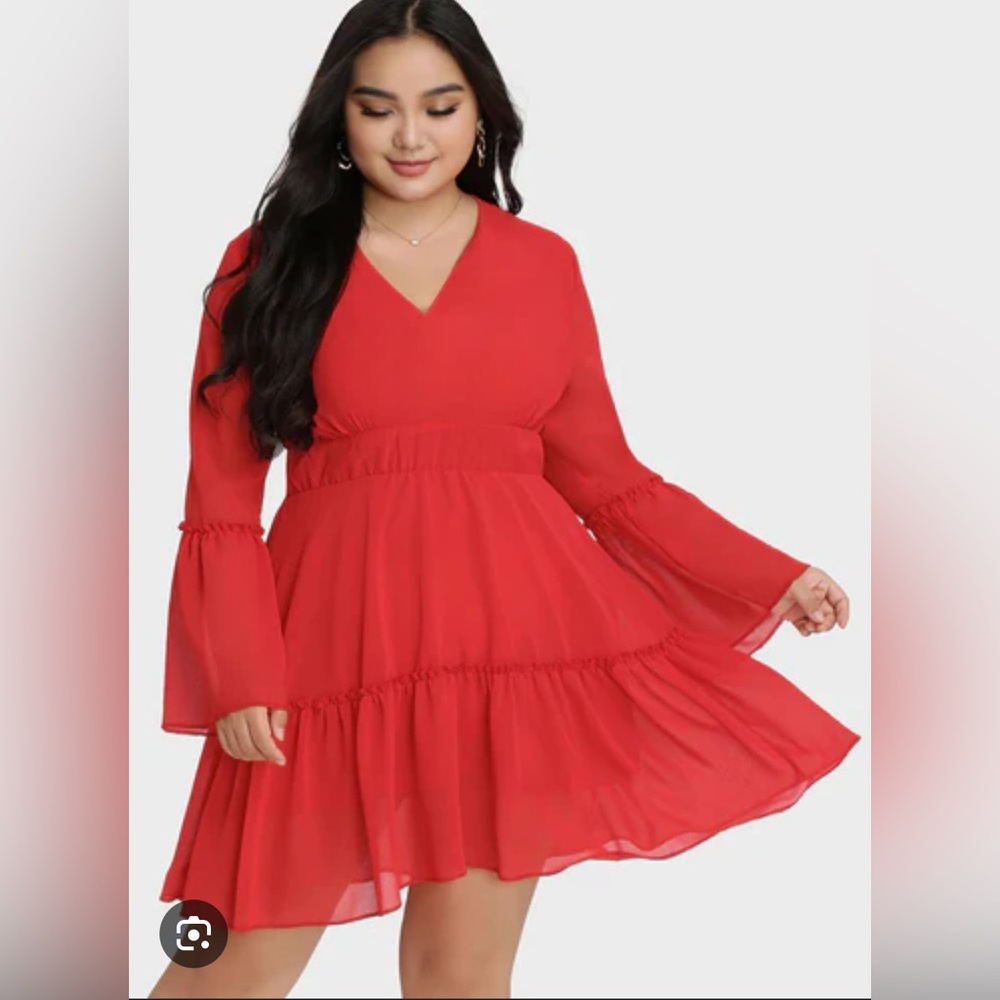 BloomChic Red V-Neck Dress size L/12